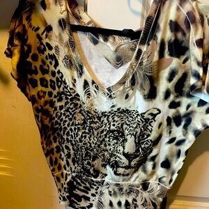 A animal print sweater